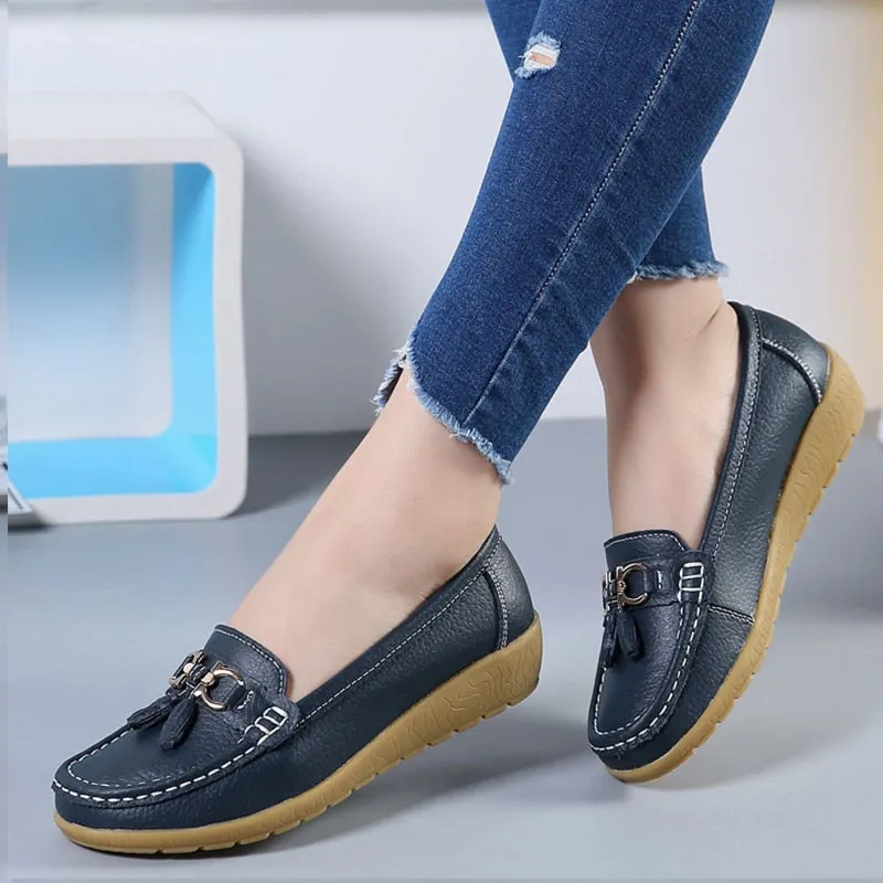 Womens Low Wedge Loafers