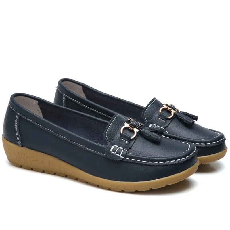 Womens Low Wedge Loafers