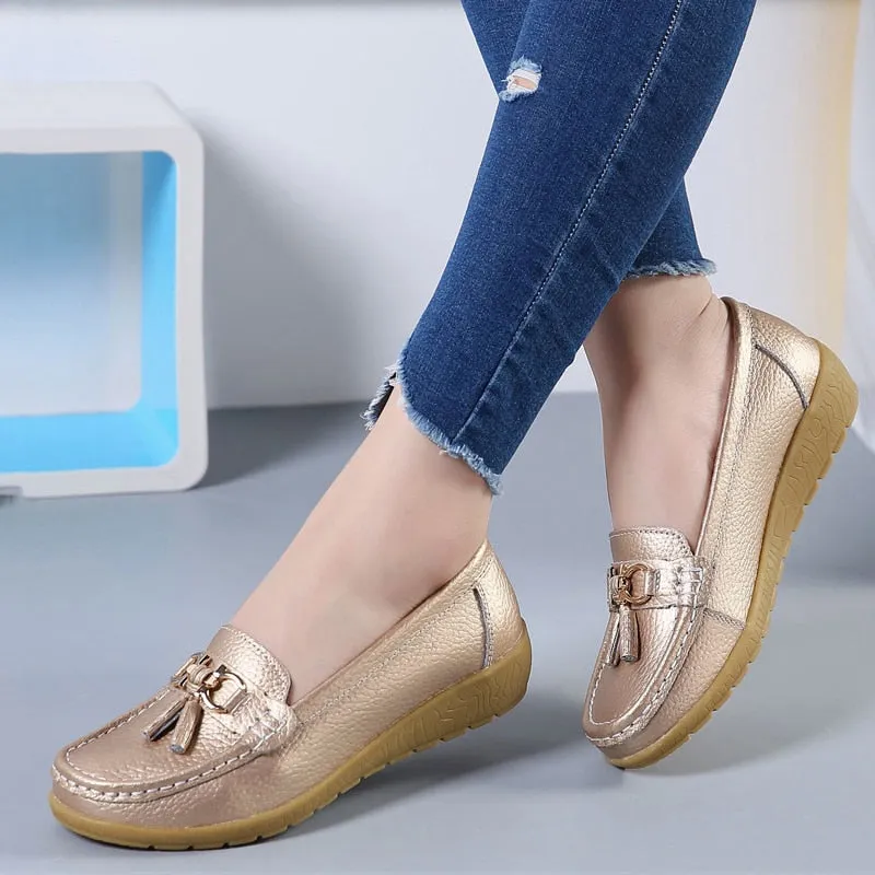 Womens Low Wedge Loafers