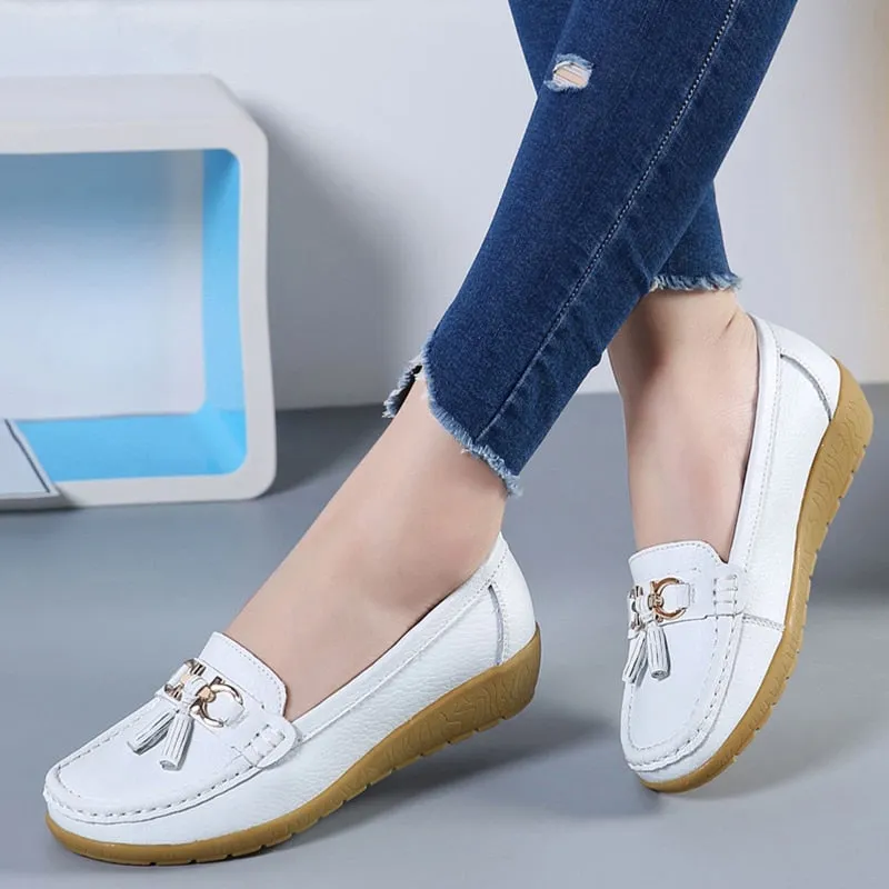 Womens Low Wedge Loafers
