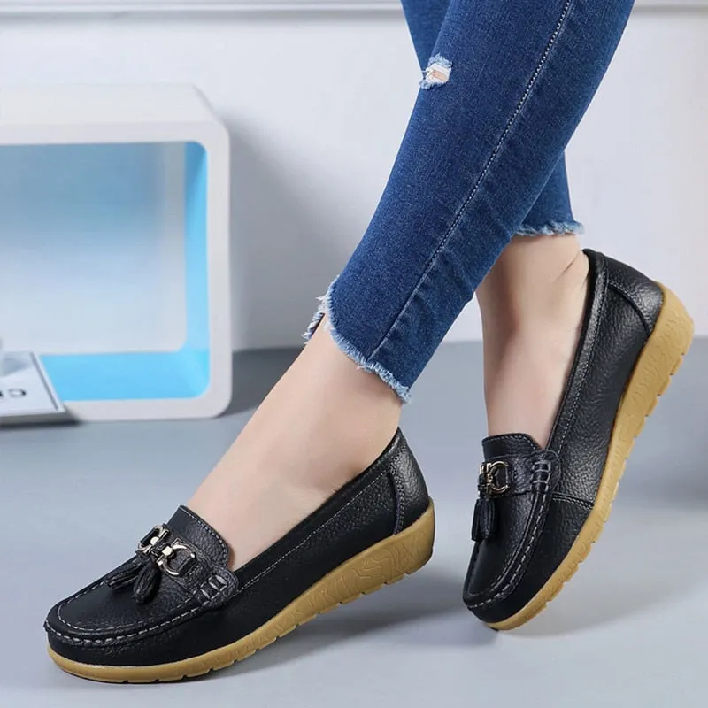 Womens Low Wedge Loafers